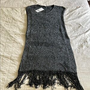 Zara Metallic Dress with Fringe